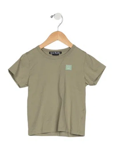 Pre-owned Acne Studios Babies' Toddler Boys' Embroidered Short Sleeve Shirt In Green