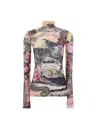 Acne Studios Multicolor Printed Turtleneck In Multicolor