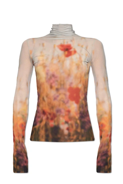 Acne Studios Top With Motif Of Wildflowers In Multicolour