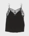 Acne Studios Topp Camisole Lace Crepe Jersey Svart
