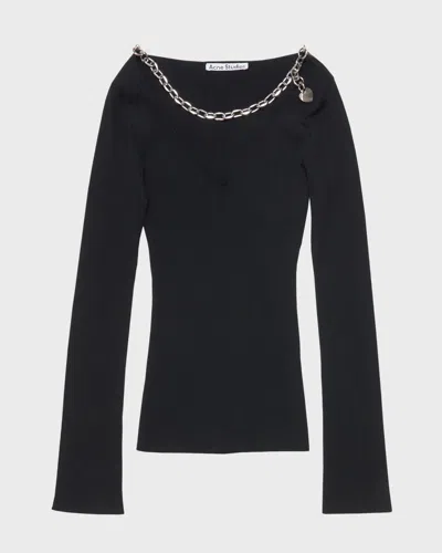 Acne Studios Topp Knit Silver Charm Svart