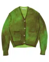 Acne Studios Kark V-neck Oversize Cardigan In Green