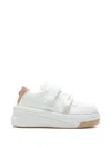 Acne Studios Touch-strap Leather Sneakers In White