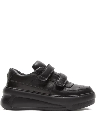 Acne Studios Touch-strap Platform Sneakers In Black