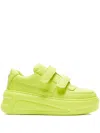 Acne Studios Touch-strap Platform Sneakers In Green