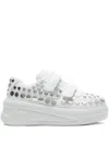 Acne Studios White Velcro Strap Platform Sneakers In White