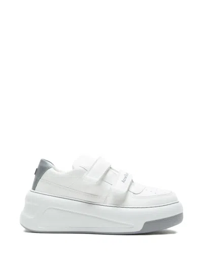 Acne Studios Touch-strap Platform Sneakers In White