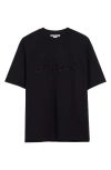 Acne Studios Tourist Logo Embroidered Cotton T-shirt In Black
