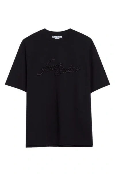 ACNE STUDIOS ACNE STUDIOS TOURIST LOGO EMBROIDERED COTTON T-SHIRT