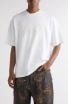 Acne Studios Tourist Logo Embroidered Cotton T-shirt In Optic White