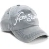 Acne Studios Tourist Logo Embroidered Cotton Twill Baseball Cap In Black