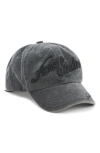 Acne Studios Tourist Logo Embroidered Cotton Twill Baseball Cap In Faded Black