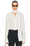 Acne Studios Tow Polka Dot Georgette Shirt In White