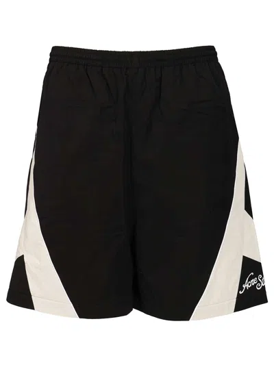 Acne Studios Track Shorts Black/white Trousers Black