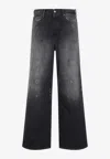 Acne Studios Trafalgar Wide Leg Jeans With Faded Effect In Black