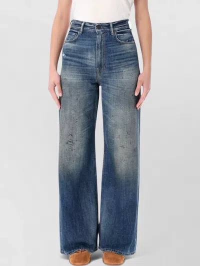 Acne Studios Trafalgar High Rise Wide Leg Trousers In Blue