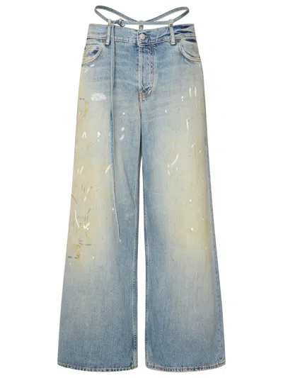 Acne Studios Paint And Dirt-effect Straight-leg Jeans In Blue
