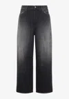 Acne Studios Trafalgar Wide Leg Jeans With Faded Effect In Black