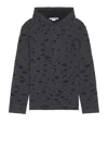 Acne Studios Trashed Hooded Long Sleeve Tee In Faded Black