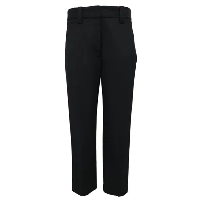 Acne Studios Trea Struct Two Cropped Trousers In Black Wool