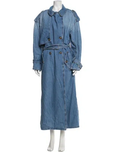 Pre-owned Acne Studios Trench Coat In Blue