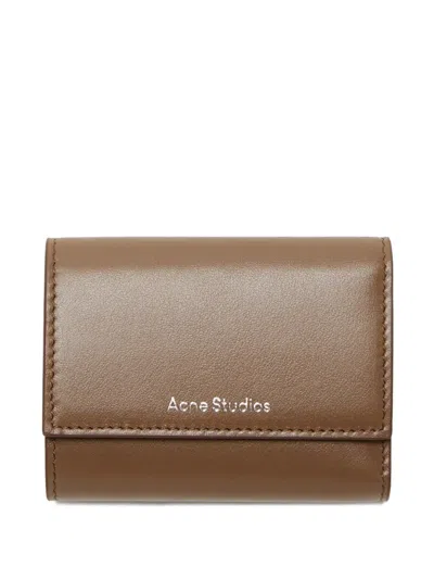 Acne Studios Trifold Wallet Leather Wallet In Brown
