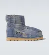 Acne Studios Denim-print Boots In Blau