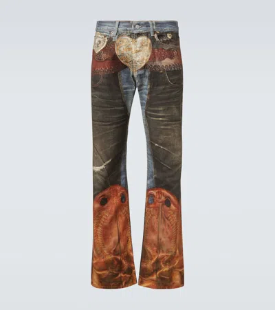 Acne Studios Trompe L'ail Low-rise Straight Jeans In Gray