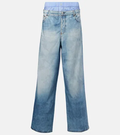 Acne Studios Trompe L'oeil Cotton Poplin Wide-leg Pants