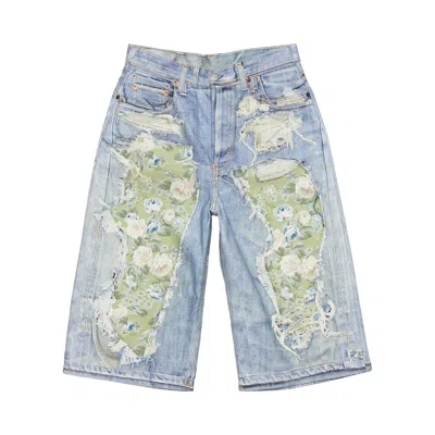 Pre-owned Acne Studios Trompe L'oeil Denim Shorts 'blue/green' | Men's Size L