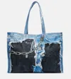 Acne Studios Women Denim Print Tote Bag In Pattern