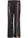 Acne Studios Trompe L'oeil Flared Trousers In Brown