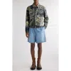 Acne Studios Rye Tlo Torn Scribble Denim Jacket In Mid Blue
