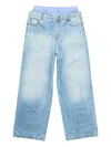 Acne Studios Trompe-loeil Print Trousers In Blue