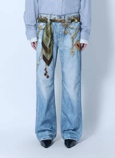 Acne Studios Trompe-l'œil Jewellery Jeans In Blue