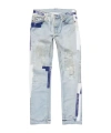 Acne Studios Denim Straight Jeans Distressed Patchwork Five Pocket In Blue