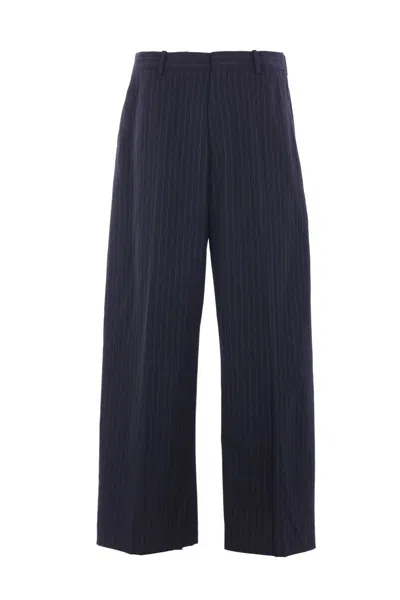 Acne Studios Pasant Wide-leg Pinstriped Twill Suit Trousers In Blue