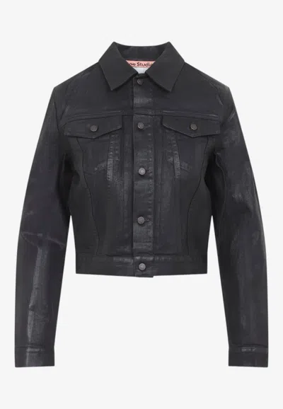 Acne Studios Trucker-style Cropped Jacket In Black