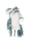 Acne Studios Feather-detailing Ribbed Tank Top In Multi