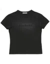 Acne Studios Black Washed Out Tight T-shirt With Logo Women In Black