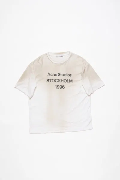 Acne Studios Off-white Printed T-shirt In Dusty White