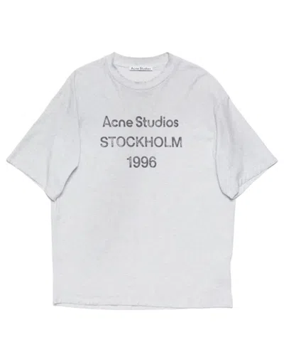 Acne Studios Women White Crewneck T-shirt And Logo Lettering Print On The Front In Cotton Woman