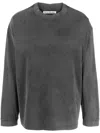 Acne Studios Black Crewneck Cotton Sweater In Gray