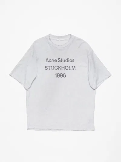 Acne Studios Women White Crewneck T-shirt And Logo Lettering Print On The Front In Cotton Woman