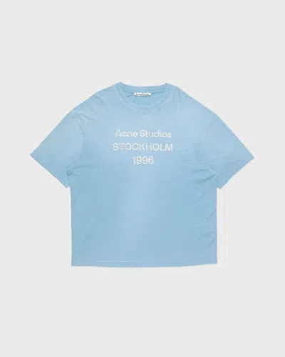 Acne Studios T-shirt Sprayed Logo In Blue