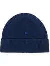 Acne Studios Turn-up Brim Wool Beanie In Blau