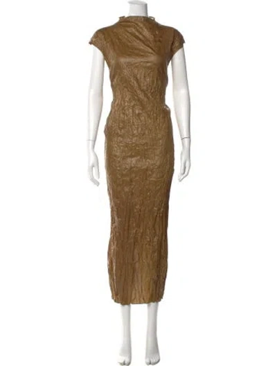 Pre-owned Acne Studios Turtleneck Long Dress In Green