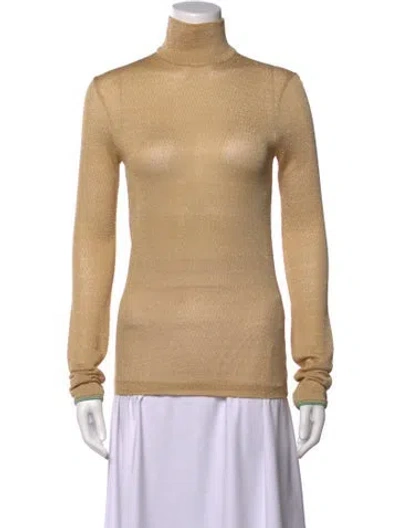 Pre-owned Acne Studios Turtleneck Long Sleeve Top In Gold/metallic