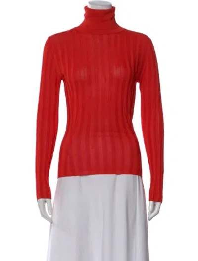 Pre-owned Acne Studios Turtleneck Long Sleeve Top In Red