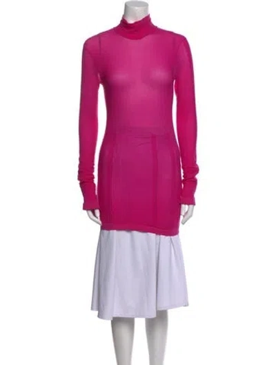 Pre-owned Acne Studios Turtleneck Long Sleeve Tunic In Pink
